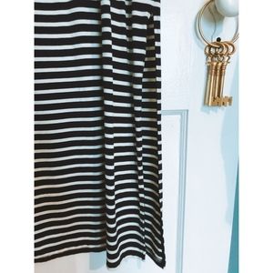 max studio | striped 3/4 sleeve maxi dress